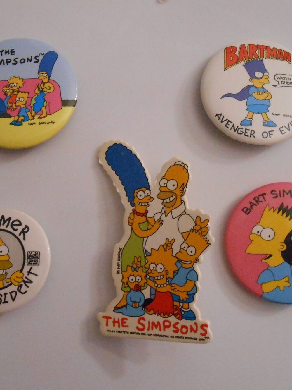 Vintage The Simpsons Pin Lot, Lot Of 5 Television/Cartoon, Animation, Fox